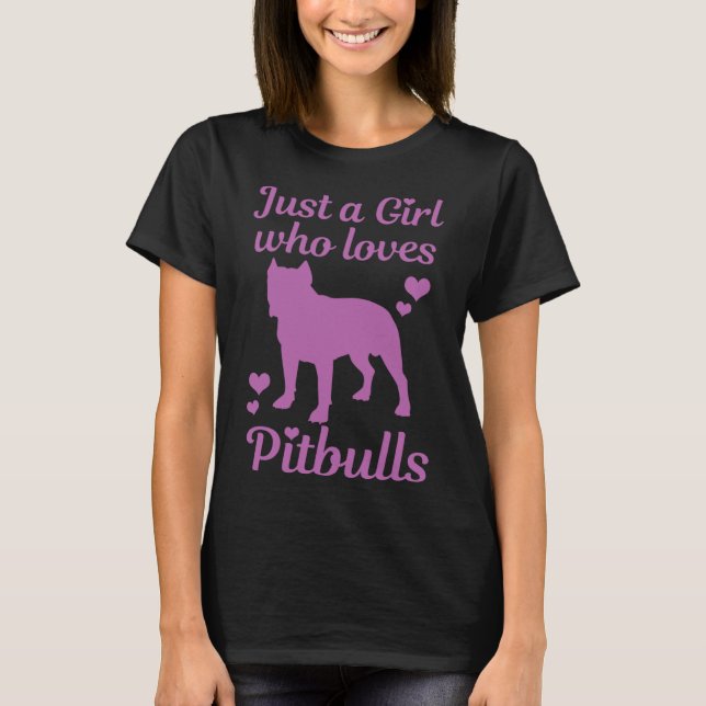 T-shirt Juste Une Fille Qui Aime Pitbulls Pitbull Maman Ch (Devant)