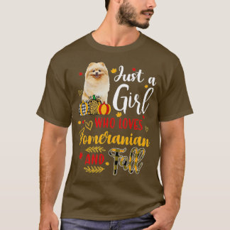 T-shirt Juste Une Fille Qui Aime Poméranienne Et Automne P