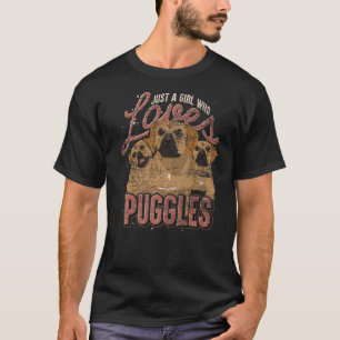 T-shirt Juste Une Fille Qui Aime Puggles Chien Chien Propr