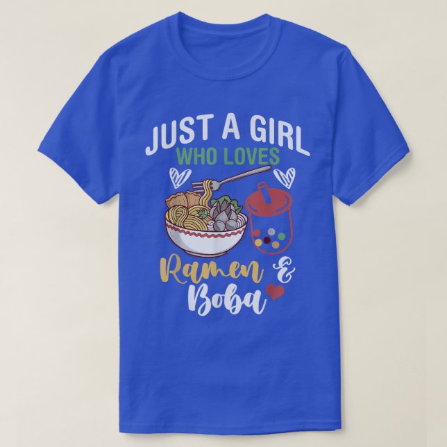 T-shirt Juste Une Fille Qui Aime Ramen Et Boba Bubble Tea  (Design devant)