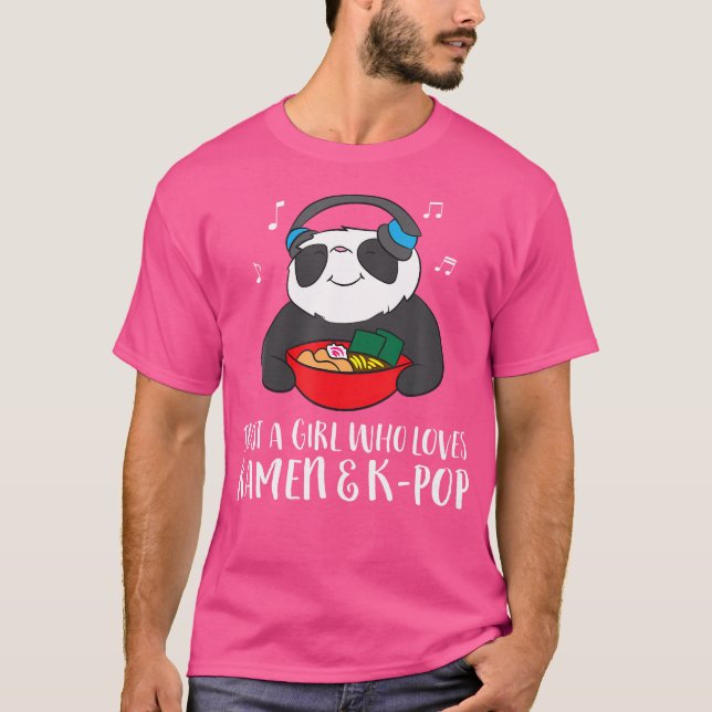 T-shirt Juste Une Fille Qui Aime Ramen Et K-Pop (Devant)