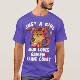 T-shirt Juste une fille qui aime ramen & principal coon ra