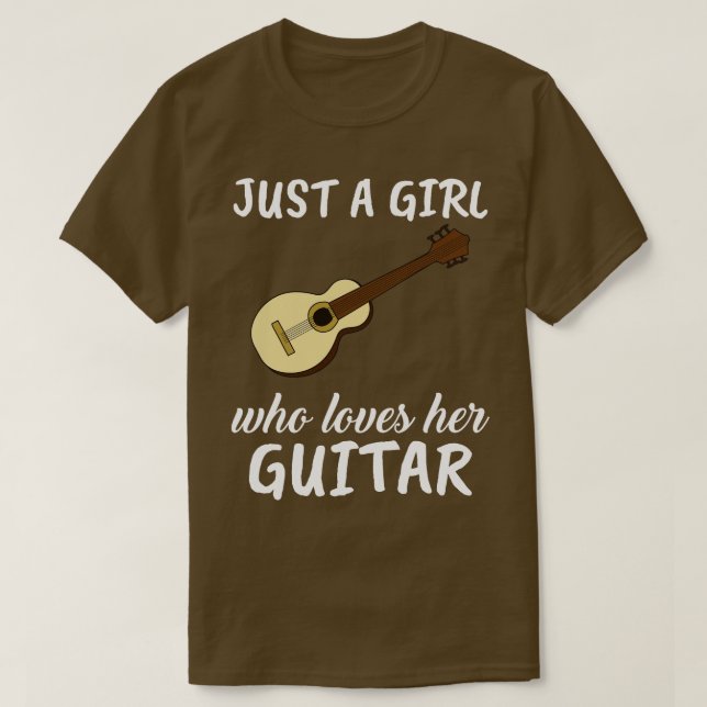 T-shirt Juste Une Fille Qui Aime Sa Guitare Accoustique (Design devant)