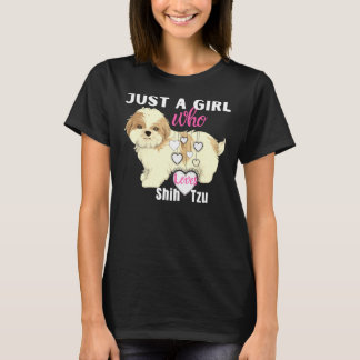 T-shirt Juste Une Fille Qui Aime Shih Tzu Ruppé Scoop