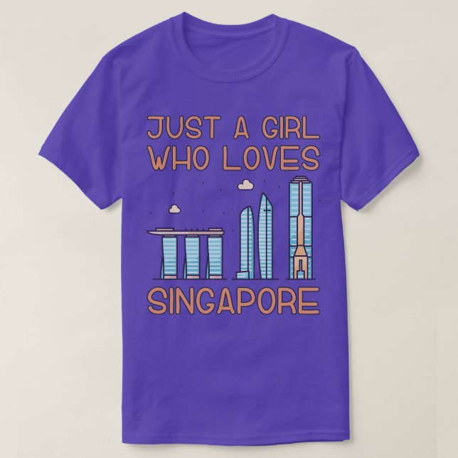 T-shirt Juste une fille qui aime Singapour (Design devant)