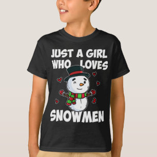 T-shirt Juste Une Fille Qui Aime Snowman mignon Snowman Fr