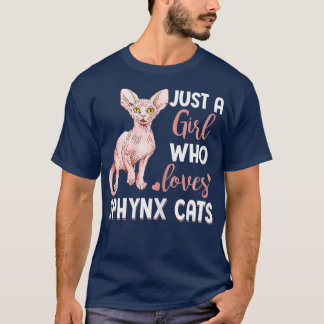 T-shirt Juste Une Fille Qui Aime Sphynx Chats Drôle Chat