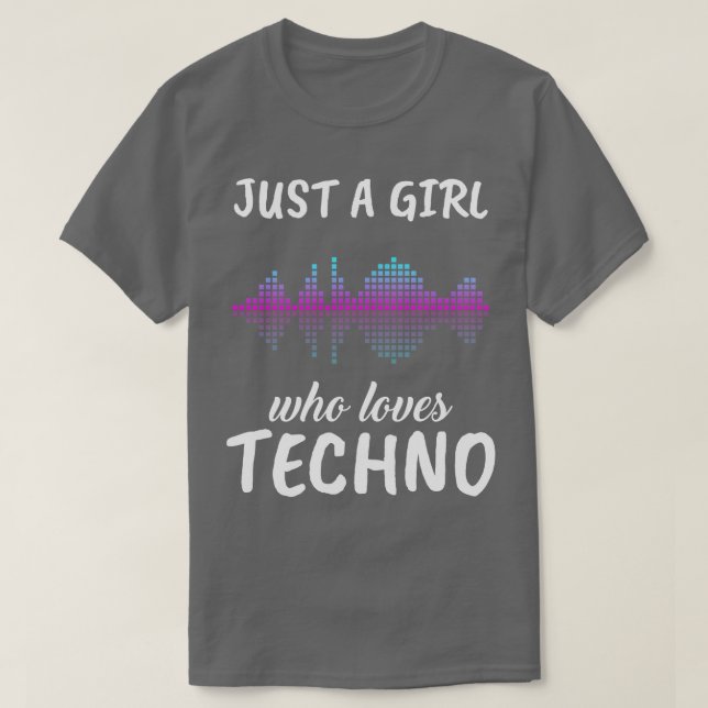 T-shirt Juste une fille qui aime Techno (Design devant)