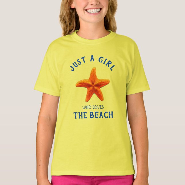 T-shirt Juste une fille qui aime The Beach (Devant)