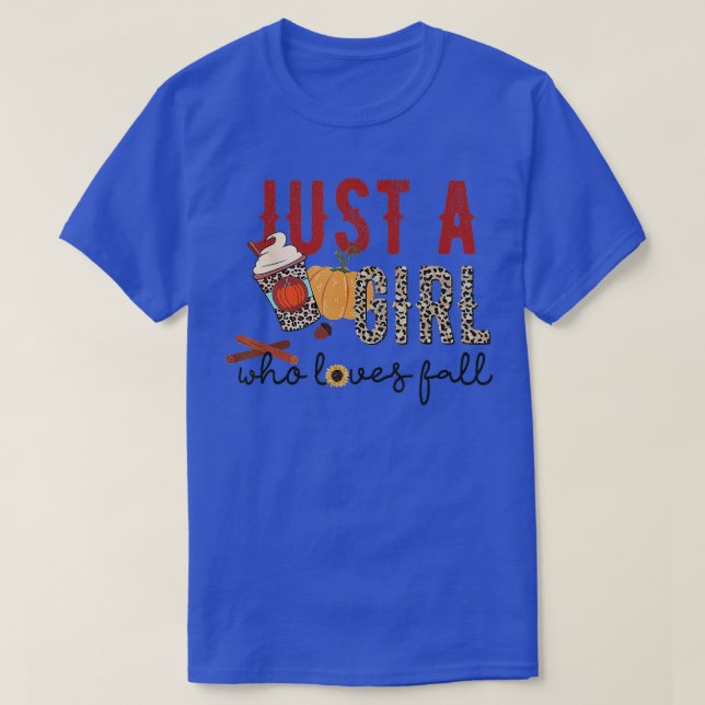 T-shirt Juste Une Fille Qui Aime Tomber Citrouille de café (Design devant)