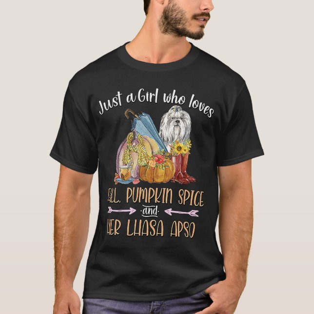 T-shirt Juste une fille qui aime tomber épice Citrouille e (Devant)