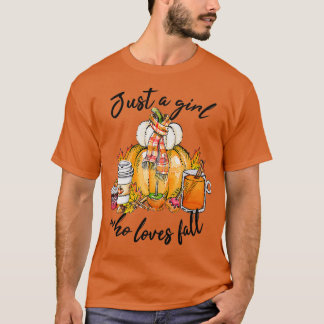 T-shirt Juste une fille qui aime tomber femmes Citrouilles