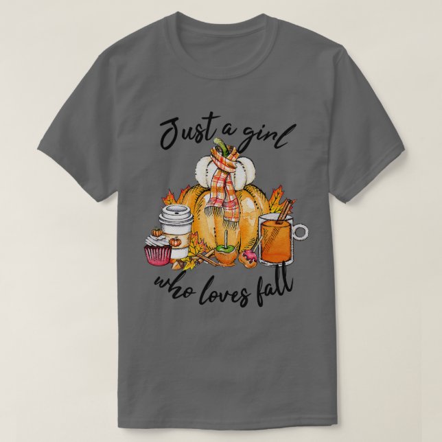 T-shirt Juste Une Fille Qui Aime Tomber Pumpin Spice Amour (Design devant)
