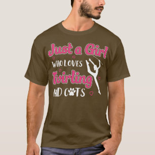 T-shirt Juste une fille qui aime Twirling Chats Majorette