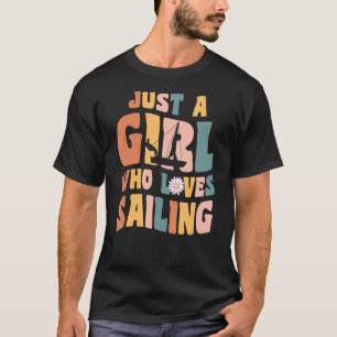 T-shirt Juste Une Fille Qui Aime Vêtements Voile Voilier Q