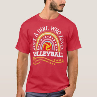 T-shirt Juste Une Fille Qui Aime Volleyball Arc-En-Ciel Do
