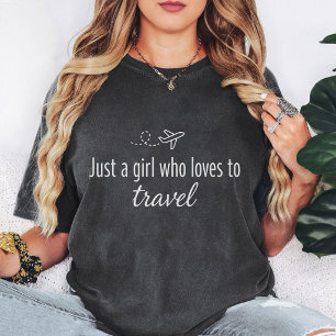 T-shirt Juste Une Fille Qui Aime Voyager Dessin D'Avion
