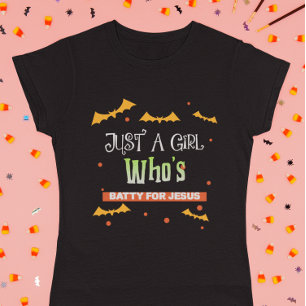 T-shirt Juste une fille qui est Batty pour Jésus Halloween