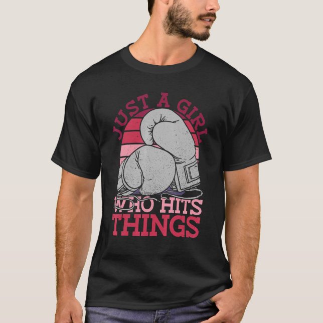 T-shirt Juste Une Fille Qui Touche Les Choses Femmes Gants (Devant)