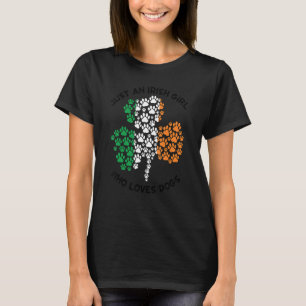 T-shirt Juste Une Irlandaise Qui Aime Les Chiens Paw Shamr