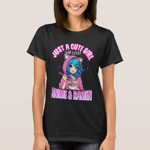 T-shirt Juste une jolie fille qui aime les nouilles de ram