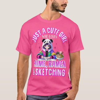 T-shirt Juste Une Mignonne Fille Qui Aime Anime Ramen Sket