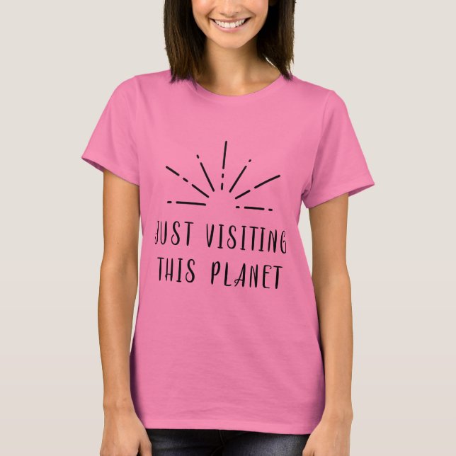 T-shirt Juste Visiter Cette Planète Sun Star (Devant)