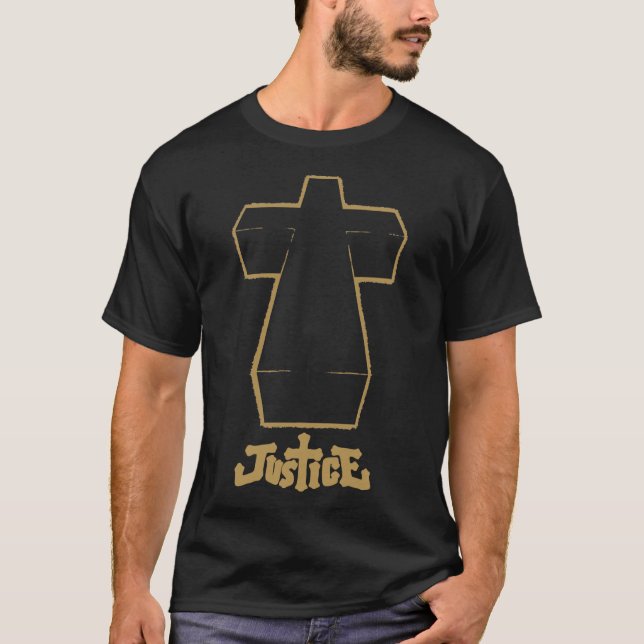 T-shirt Justice Electro Music Golden Cross (Devant)