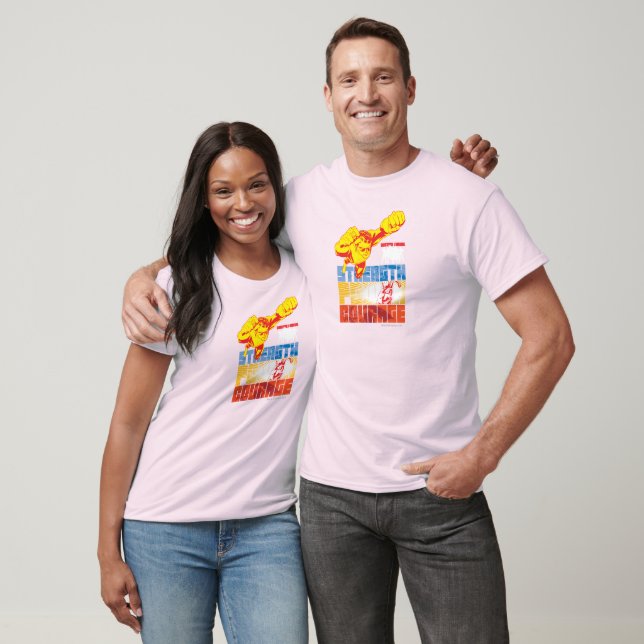 T-shirt Justice League Strength. Le pouvoir. Courage. Cara (Unisexe)