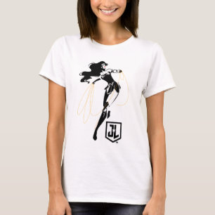 T-shirt Justice League   Wonder Woman With Lasso Pop Art