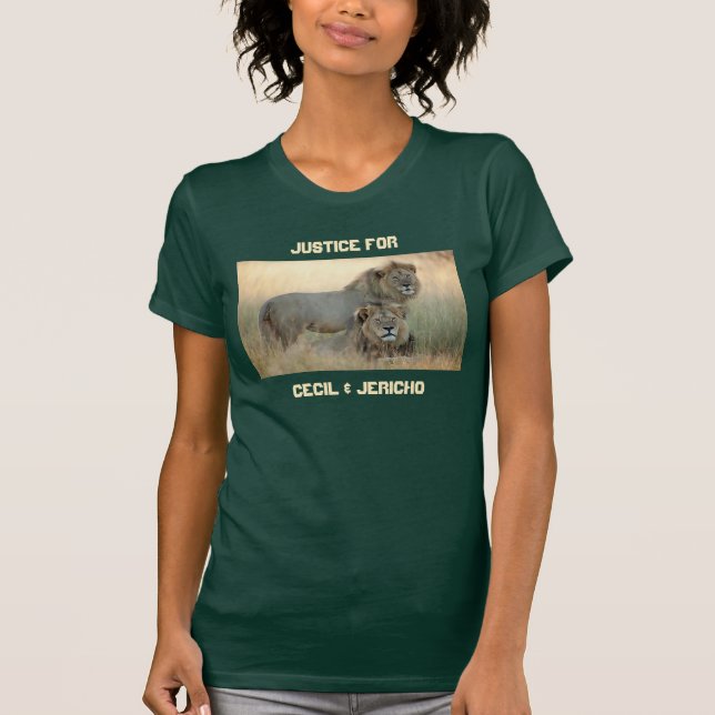 T-shirt Justice pour des lions de Cecil et de frère de (Devant)