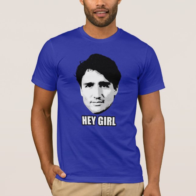 T-shirt Justin Trudeau - "hé fille " (Devant)