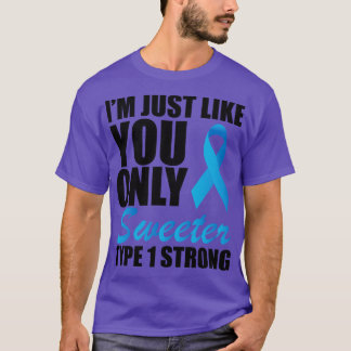 T-shirt Juvenile Diabetic Je ne suis comme vous que doux t