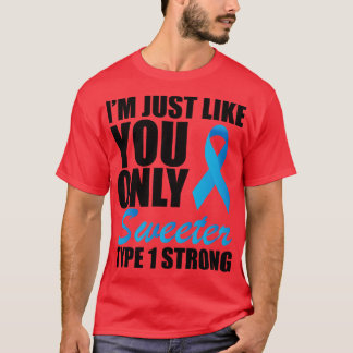 T-shirt Juvenile Diabetic Je ne suis comme vous que doux t