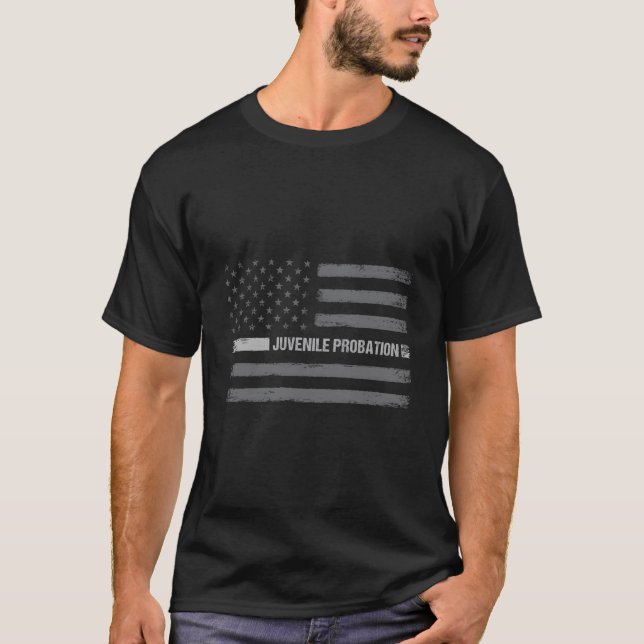 T-shirt Juvenile Probation Distressed Usa American Flag (Devant)