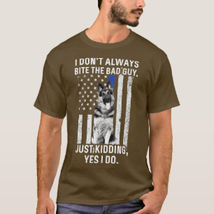 T-shirt K9 Agent de police berger allemand drôle bleu minc