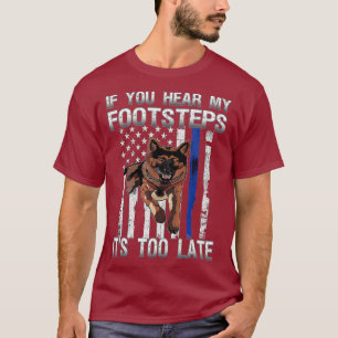 T-shirt K9 Berger Allemand Police Chien Ligne Bleue Mince