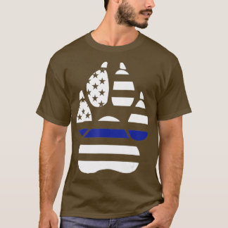 T-shirt K9 Drapeau Police Chien Mince Ligne Bleue Cadeau p