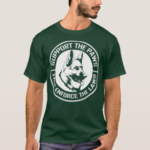 T-shirt K9 Police Dog Officier Soutien aux Paws Allemand