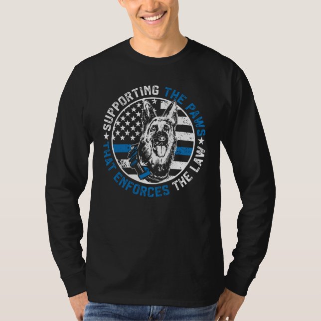 T-shirt K9 Police Dog Supporting The Paws K9 Police Office (Devant)