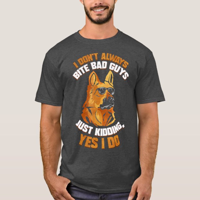 T-shirt K9 Police Doigt Officier I Dont Bite German (Devant)