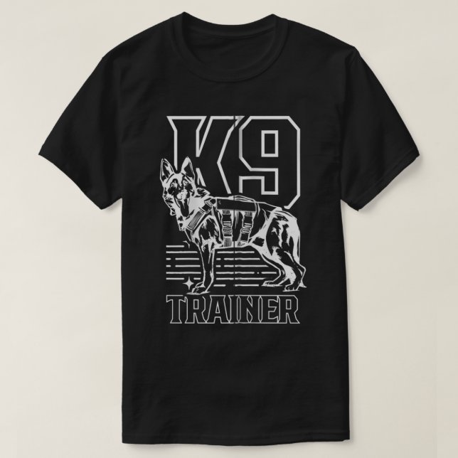 T-shirt K9 Trainer K9 Handler Service Chien Zip (Design devant)