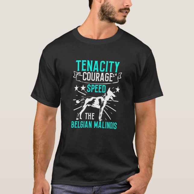 T-shirt K9 Unité Malinois belge Courage PD Formation de po (Devant)