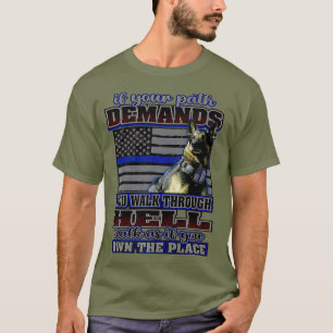 T-shirt K 9 Costume de chien Mancheur de police mince Lign