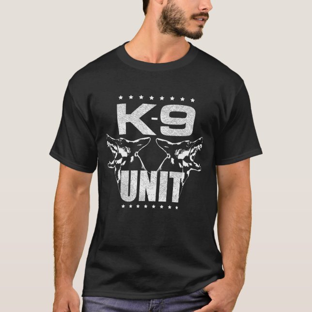 T-shirt K-9 unité - berger allemand d'unité de police (Devant)