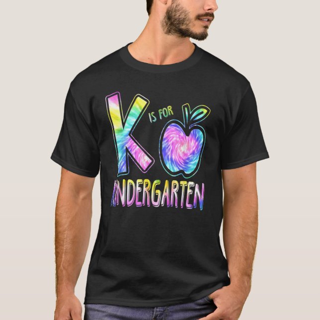 T-shirt K Est Pour Le Jardin D'Enfants Enseignant Tie Dye  (Devant)