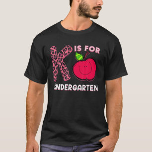 T-shirt K Est Pour L'Enseignant De Maternelle Pink Leopard