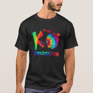 T-shirt K est pour l'enseignant de maternelle Tie Dye Reto