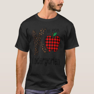 T-shirt K is For Kindergarten Teacher Cute Leopard Retour