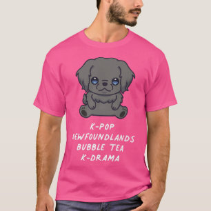 T-shirt K-Pop Terre-Neuve Bubble Tea K-Drama Kawaii Chien